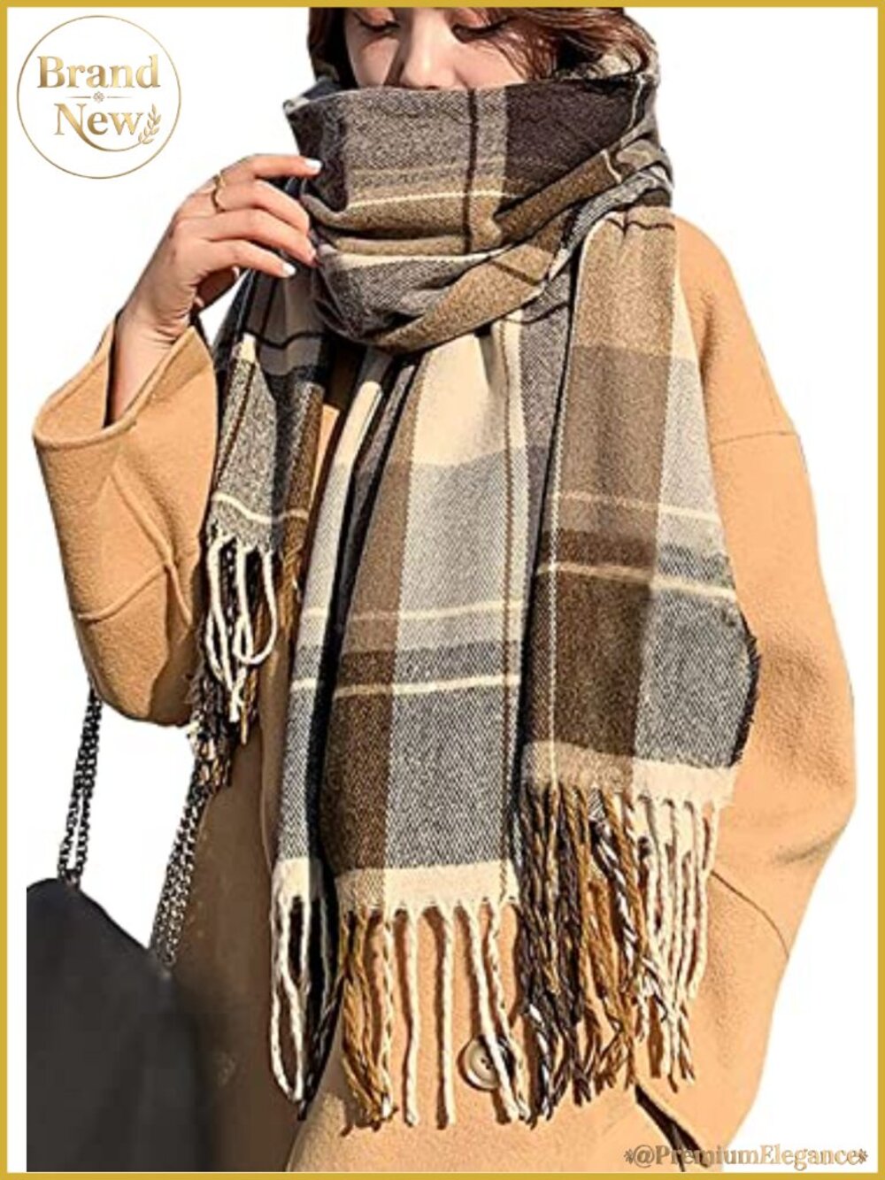 Women's Plaid Blanket Scarf Soft Warm Large Lattice Shawl Wrap